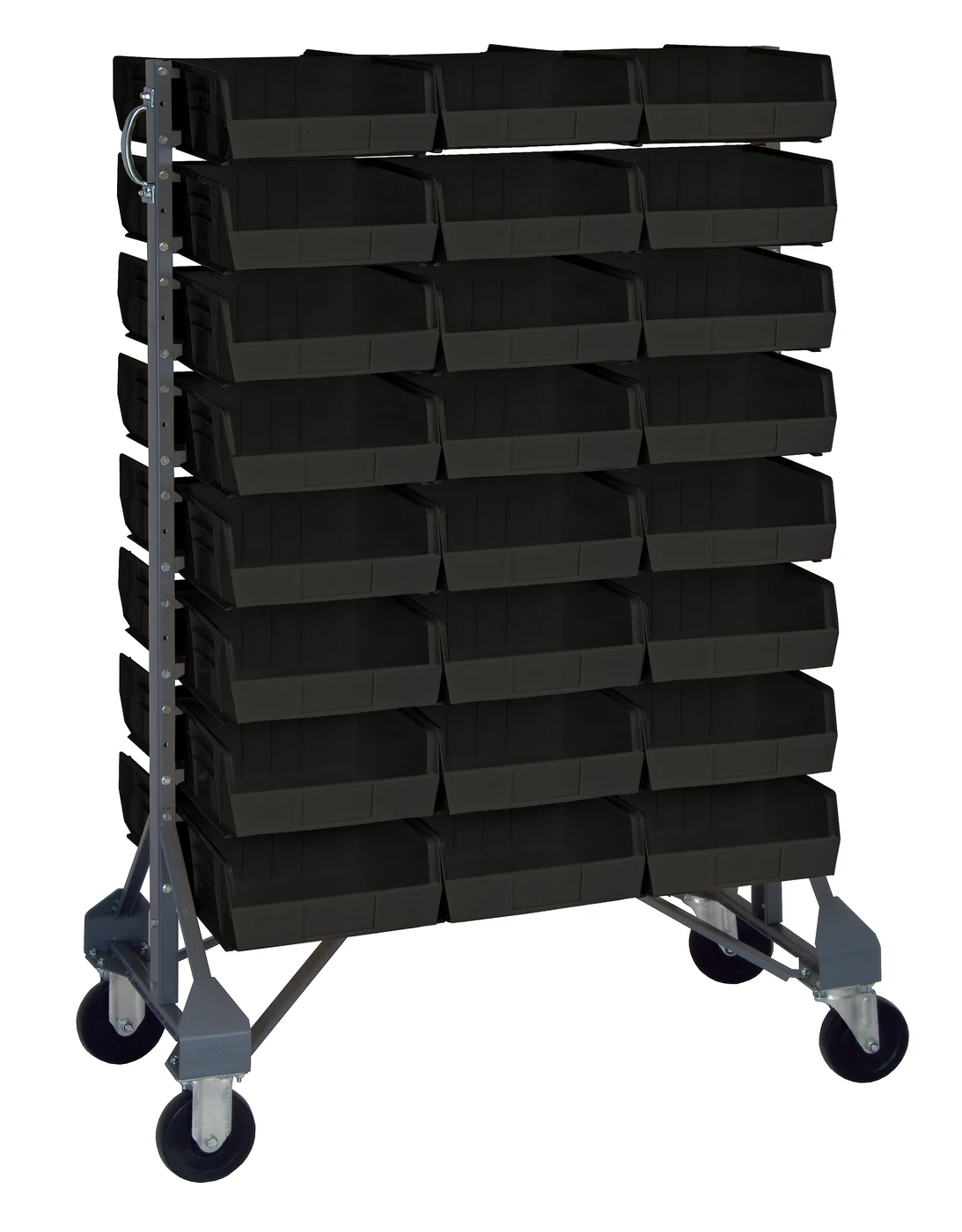 Quantum MQRU-16D-230-96BK Mobile Rail Rack, 36"L x 20"W x 53"H, 1500 lb capacity, Gray