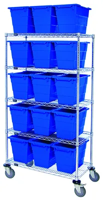 Quantum MWR5-1711-12BL Mobile Bin System Unit, 60"W x 18"D x 69"H, 800 lb capacity, Chrome