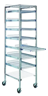 Quantum PS-S2475-7SC Partition Store Starter Unit with Wire Shelves, 19-1/2"L x 24"D x 75"H, 800 lb capacity, Chrome