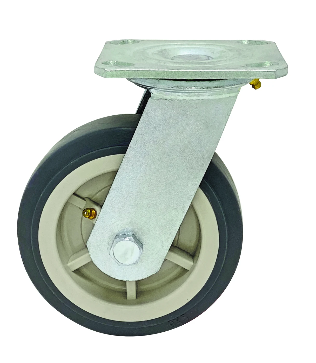 Quantum PT-PS6 Swivel Polyurethane Caster, 800 lb capacity, Chrome