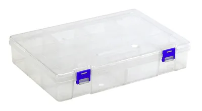 Quantum QB800 Compartment Storage Box, 11-3/4"L x 7-3/4"W x 2-1/5"H, Clear, Pack of 6