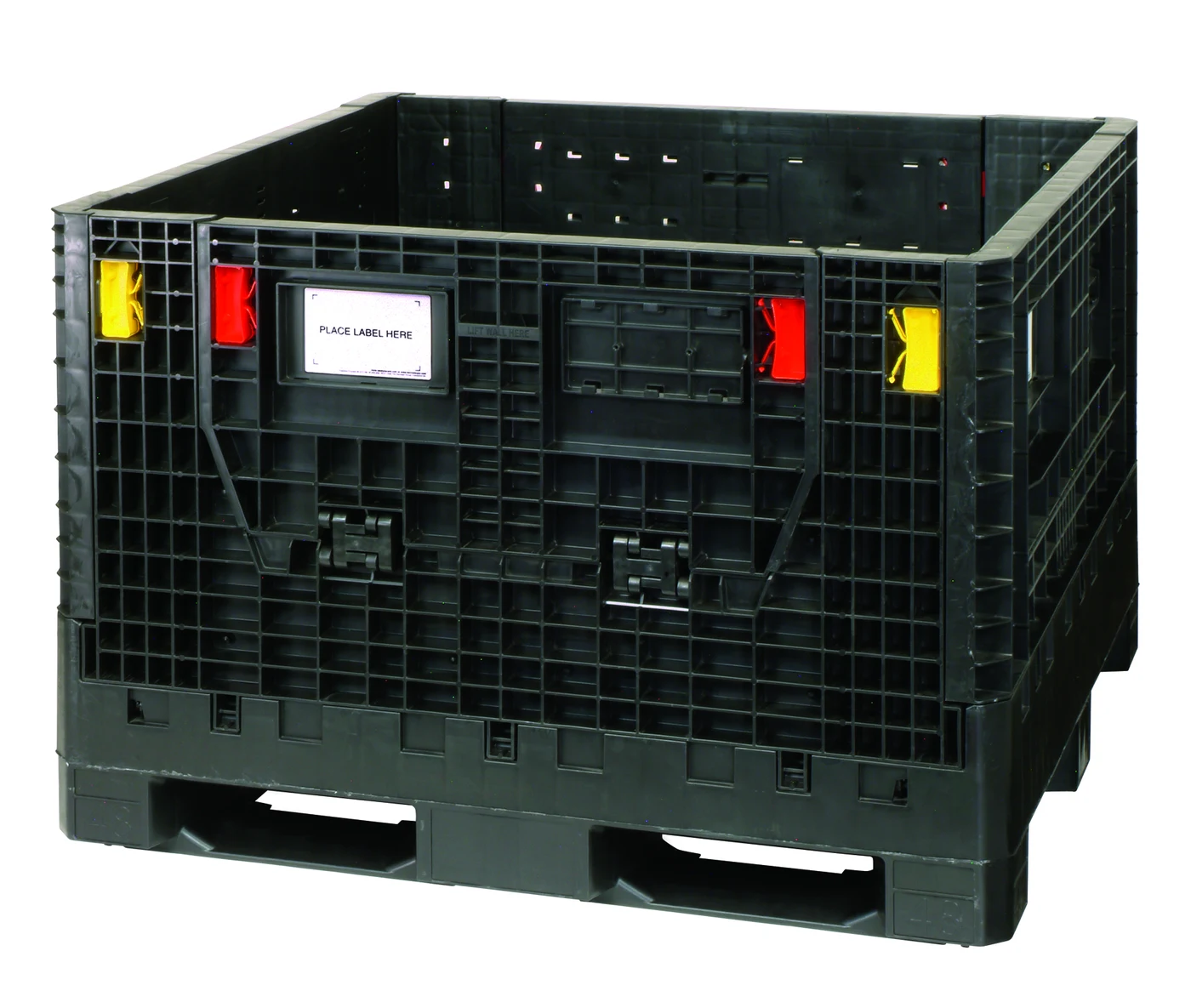 Quantum QBB-4845-34 Collapsible Bulk Box, 48"L x 45"W x 33.9"H, 1, 800 lb capacity, Black