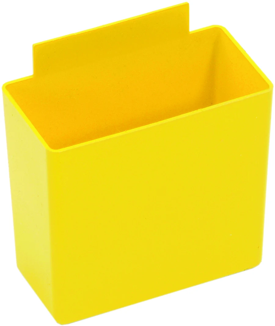 Quantum QBC111YL Bin Cup, 3-1/4"L x 1-3/4"W x 3"H, Yellow, Case of 48