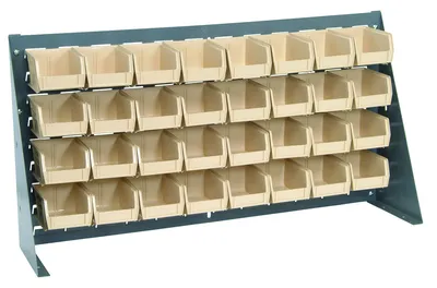 Quantum QBR-3619-210-32IV Bench Rack, 36"L x 8"W x 19"H, 150 lb capacity, Gray