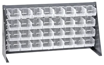 Quantum QBR-3619-210-32CL Bench Rack, 36"L x 8"W x 19"H, 150 lb capacity, Gray