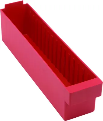 Quantum QED604RDCS Super Tuff Euro Drawer, 17-5/8"L x 3-3/4"W x 4-5/8"H, Red, Case of 24