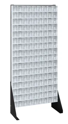 Quantum QFS148-309WT Single-Sided Tip Out Bin Floor Stand, 10"D x 23-5/8"W x 52"H, 300 lb capacity, Black