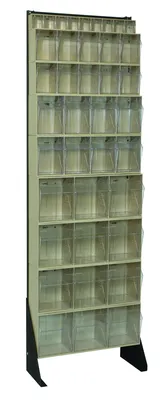 Quantum QFS-170-36IV Single-Sided Tip Out Bin Floor Stand, 10"D x 23-5/8"W x 75"H, 300 lb capacity, Black