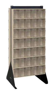 Quantum QFS248-305IV Double-Sided Tip Out Bin Floor Stand, 20-1/4"D x 23-5/8"W x 52"H, 600 lb capacity, Black
