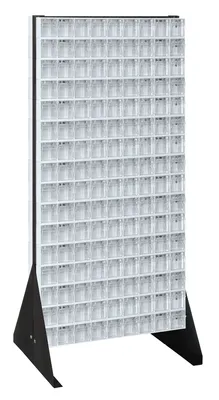Quantum QFS248-309WT Double-Sided Tip Out Bin Floor Stand, 20-1/4"D x 23-5/8"W x 52"H, 600 lb capacity, Black