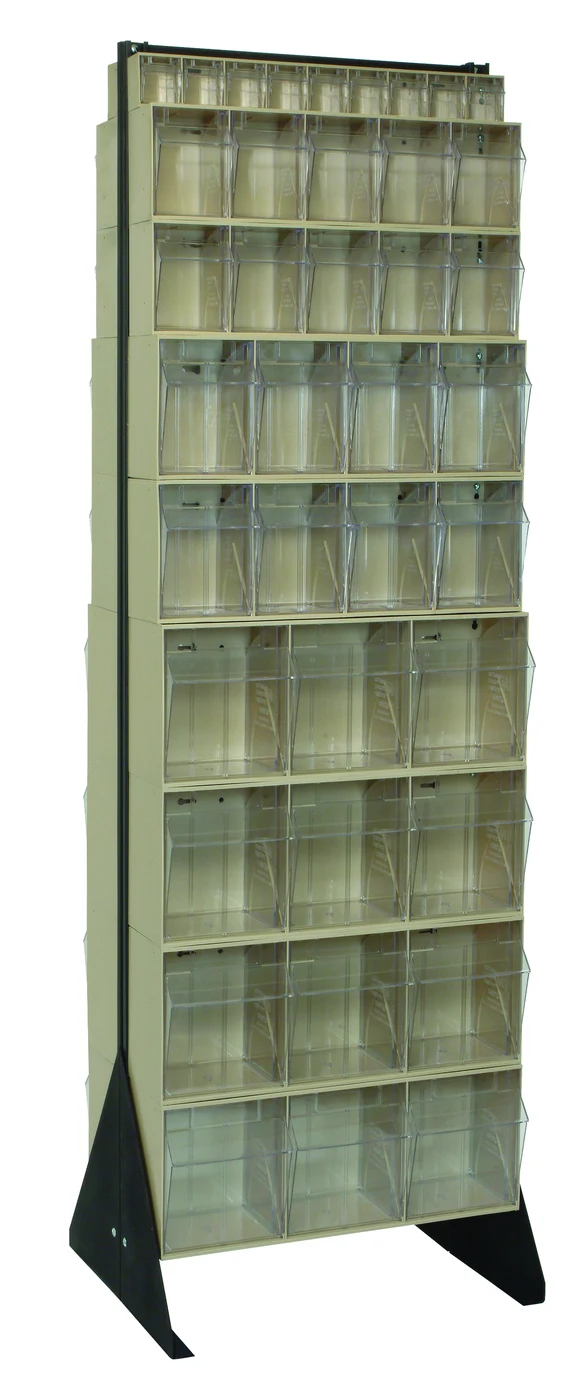 Quantum QFS-348-76IV Mobile Tip Out Bin Floor Stand, 500 lb capacity, Black