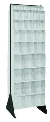 Quantum QFS-270-72WT Double-Sided Tip Out Bin Floor Stand, 20-1/4"D x 23-5/8"W x 75"H, 600 lb capacity, Black