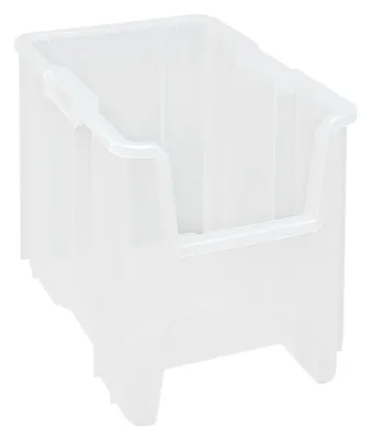 Quantum QGH600CLCS Stacking Container, 150 lb capacity, Clear, Case of 4