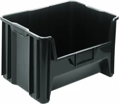Quantum QGH700BKCS Stacking Container, 150 lb capacity, Black, Case of 3