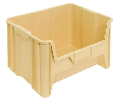 Quantum QGH700IVCS Stacking Container, 150 lb capacity, Ivory, Case of 3