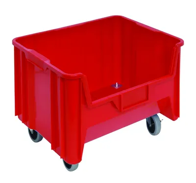 Quantum QGH705MOBRDCS Stacking Mobile Container, 250 lb capacity, Red, Case of 3