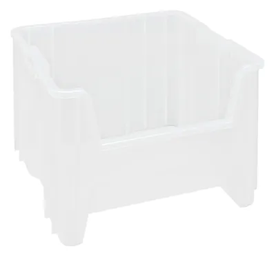 Quantum QGH800CLCS Stacking Container, 150 lb capacity, Clear, Case of 2