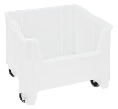 Quantum QGH805MOBCLCS Stacking Mobile Container, 250 lb capacity, Clear, Case of 2