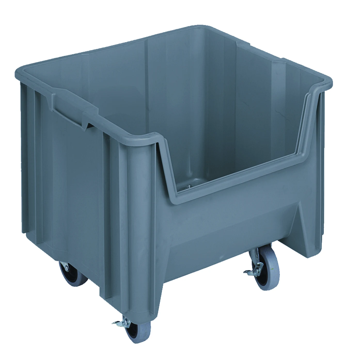 Quantum QGH805MOBGYCS Stacking Mobile Container, 250 lb capacity, Gray, Case of 2