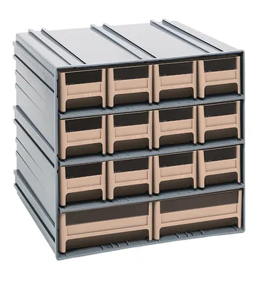 Quantum QIC-12123IV Interlocking Storage Cabinets, 11-3/8"D x 11-3/4"W x 11"H, Gray