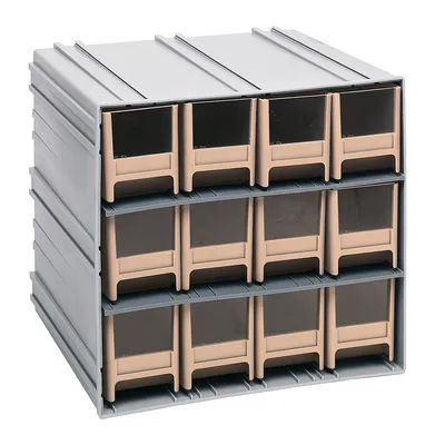 Quantum QIC-122IV Interlocking Storage Cabinets, 11-3/8"D x 11-3/4"W x 11"H, Gray
