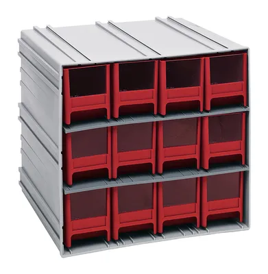 Quantum QIC-122RD Interlocking Storage Cabinets, 11-3/8"D x 11-3/4"W x 11"H, Gray