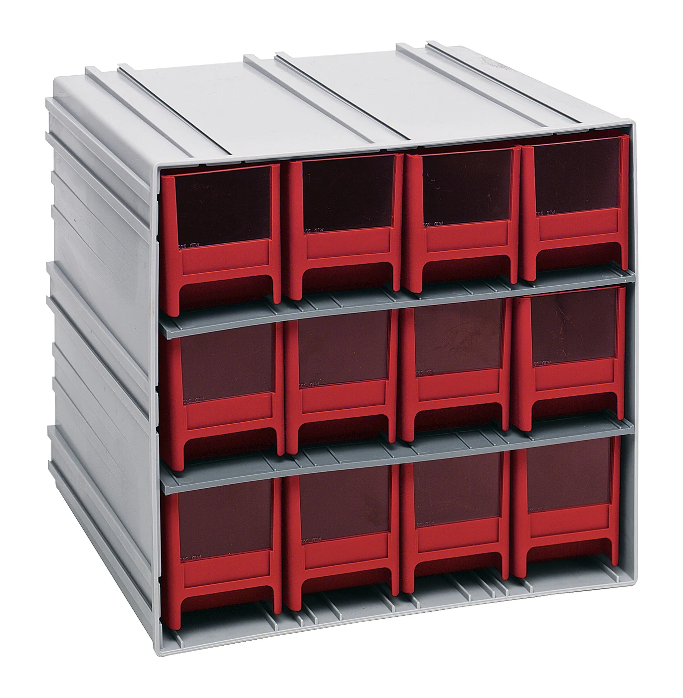 Quantum QIC-122RD Interlocking Storage Cabinets, 11-3/8"D x 11-3/4"W x 11"H, Gray