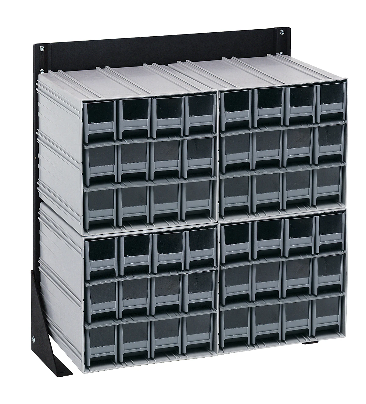 Quantum QIC-124-122GY Single-Sided Interlocking Storage Cabinets Floor Stand, 12"D x 23-5/8"W x 28"H, Black