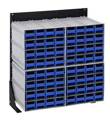 Quantum QIC-124-161BL Single-Sided Interlocking Storage Cabinets Floor Stand, 12"D x 23-5/8"W x 28"H, Black