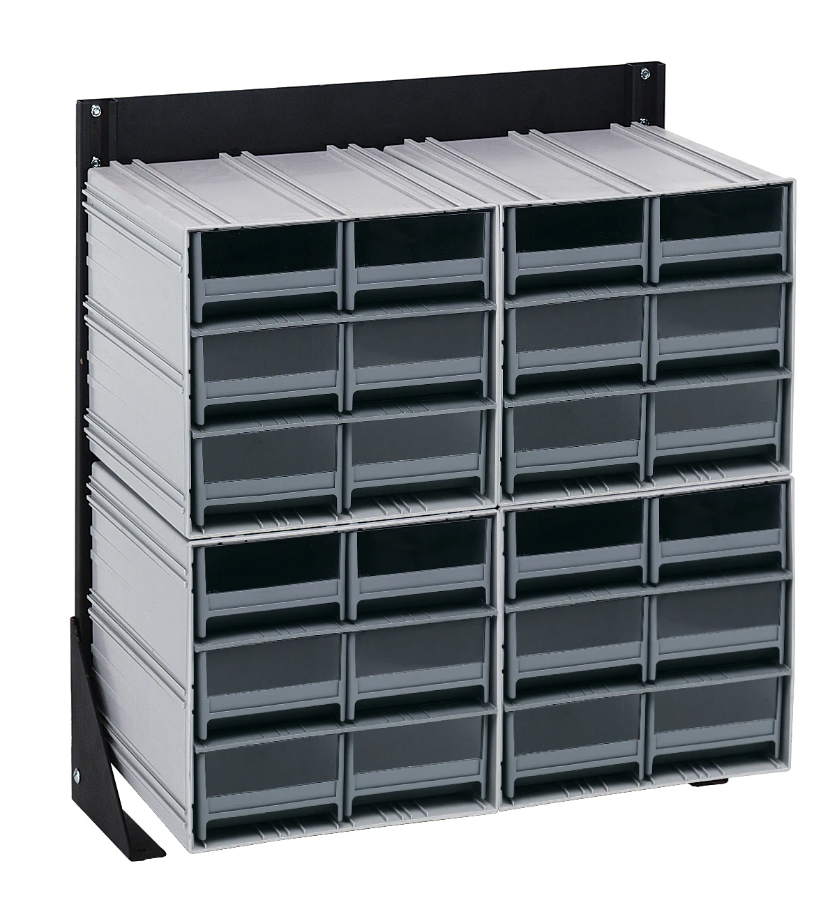 Quantum QIC-124-64GY Single-Sided Interlocking Storage Cabinets Floor Stand, 12"D x 23-5/8"W x 28"H, Black