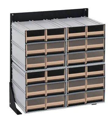 Quantum QIC-124-64IV Single-Sided Interlocking Storage Cabinets Floor Stand, 12"D x 23-5/8"W x 28"H, Black