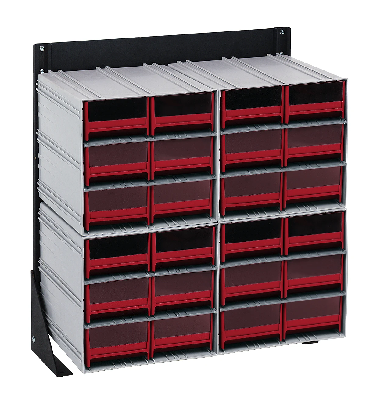 Quantum QIC-124-64RD Single-Sided Interlocking Storage Cabinets Floor Stand, 12"D x 23-5/8"W x 28"H, Black