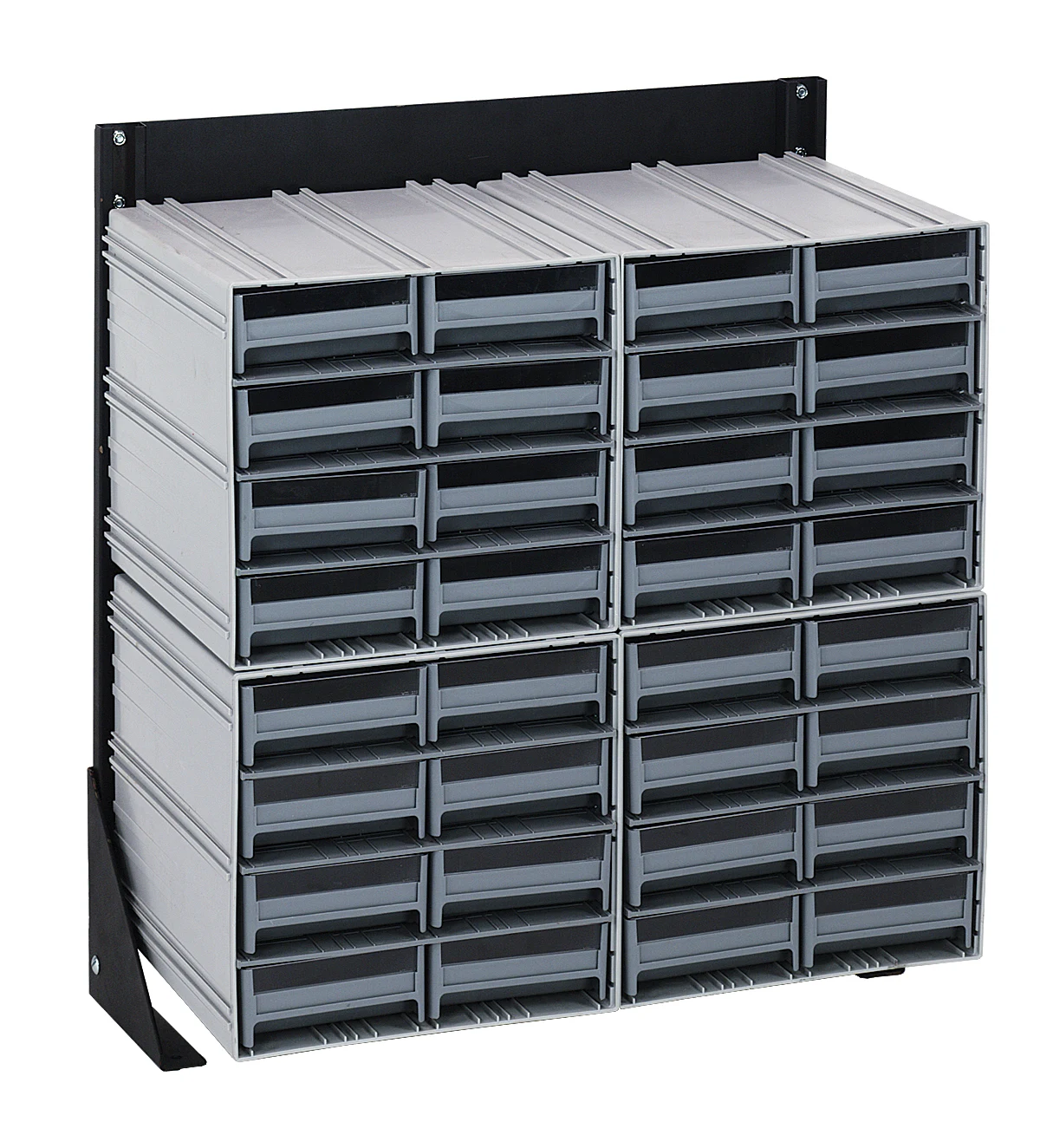 Quantum QIC-124-83GY Single-Sided Interlocking Storage Cabinets Floor Stand, 12"D x 23-5/8"W x 28"H, Black