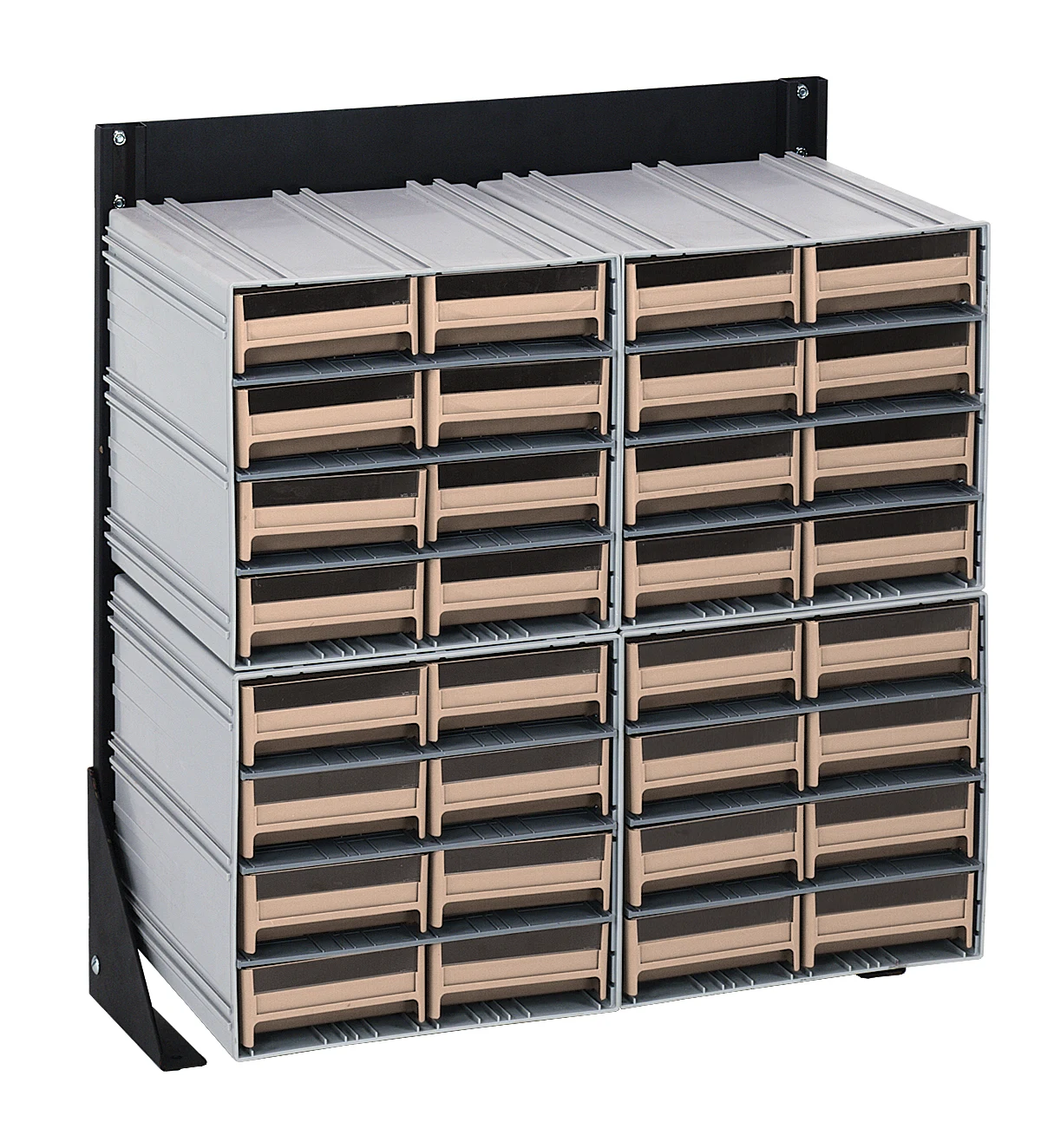 Quantum QIC-124-83IV Single-Sided Interlocking Storage Cabinets Floor Stand, 12"D x 23-5/8"W x 28"H, Black