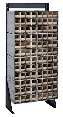Quantum QIC-148-122IV Single-Sided Interlocking Storage Cabinets Floor Stand, 12"D x 23-5/8"W x 52"H, Black
