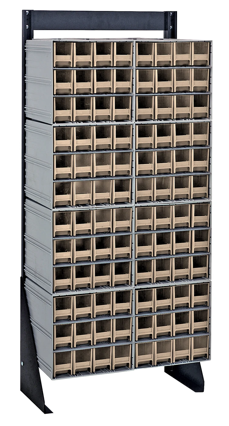 Quantum QIC-148-122IV Single-Sided Interlocking Storage Cabinets Floor Stand, 12"D x 23-5/8"W x 52"H, Black