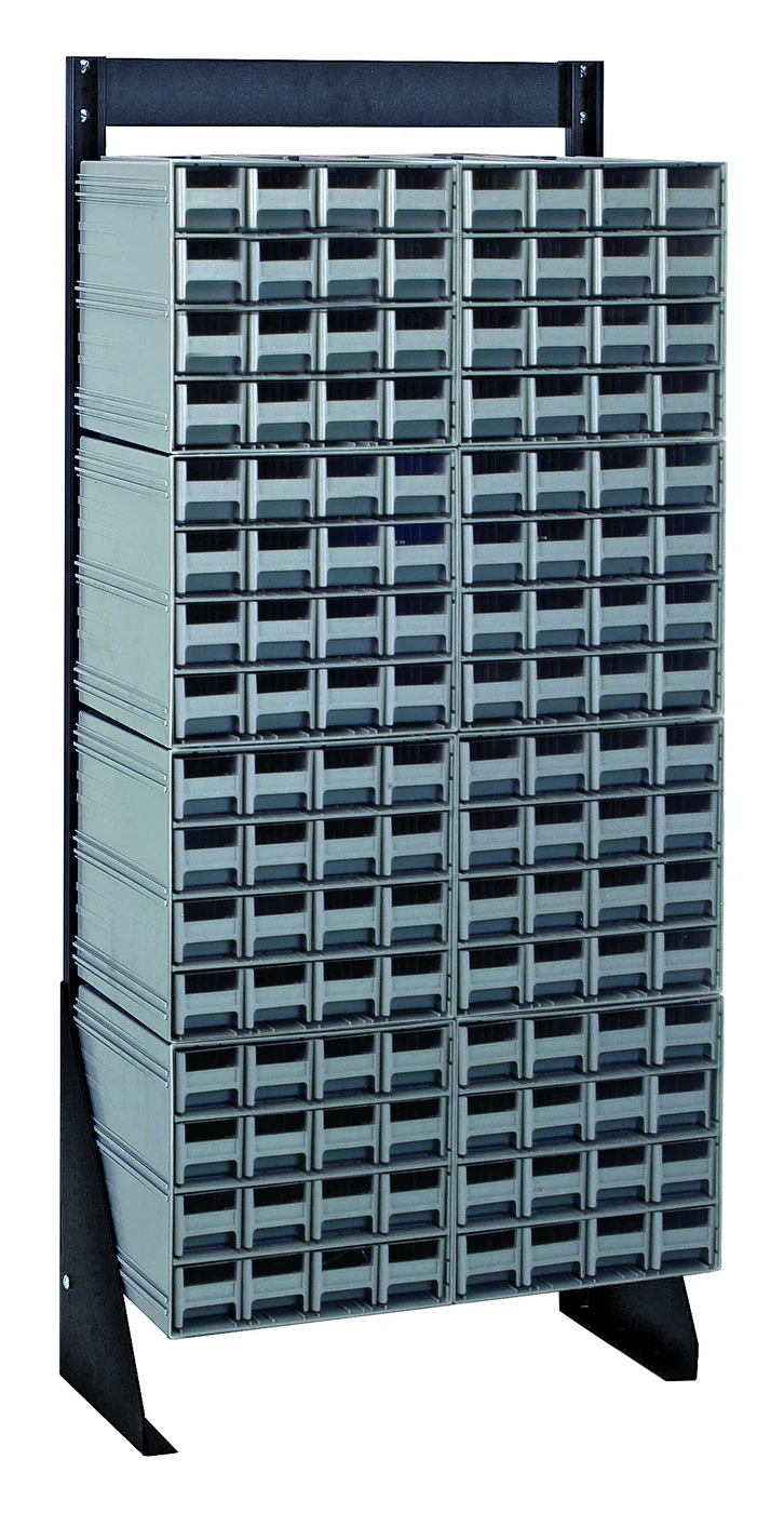 Quantum QIC-148-161GY Single-Sided Interlocking Storage Cabinets Floor Stand, 12"D x 23-5/8"W x 52"H, Black