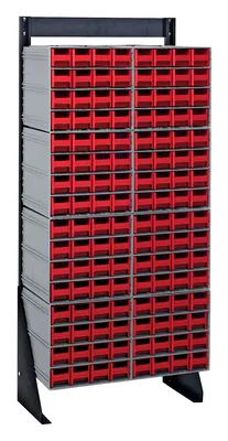 Quantum QIC-148-161RD Single-Sided Interlocking Storage Cabinets Floor Stand, 12"D x 23-5/8"W x 52"H, Black
