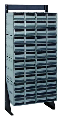 Quantum QIC-148-64GY Single-Sided Interlocking Storage Cabinets Floor Stand, 12"D x 23-5/8"W x 52"H, Black