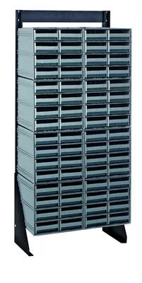 Quantum QIC-148-83GY Single-Sided Interlocking Storage Cabinets Floor Stand, 12"D x 23-5/8"W x 52"H, Black