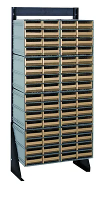 Quantum QIC-148-83IV Single-Sided Interlocking Storage Cabinets Floor Stand, 12"D x 23-5/8"W x 52"H, Black