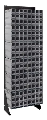 Quantum QIC-170-122GY Single-Sided Interlocking Storage Cabinets Floor Stand, 12"D x 23-5/8"W x 75"H, Black