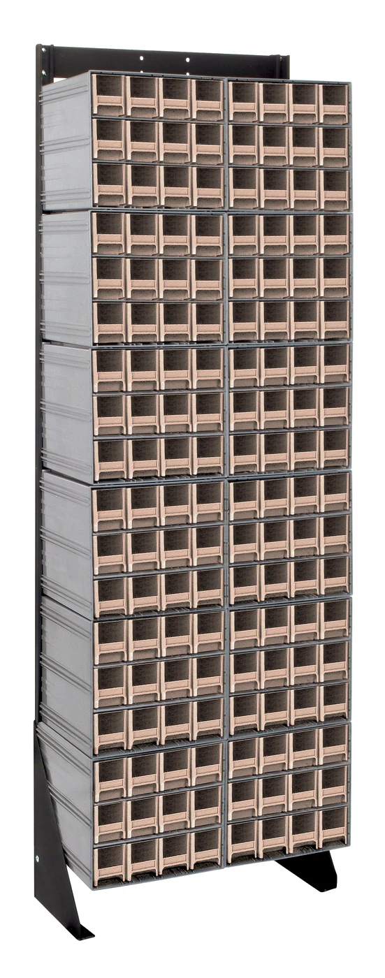 Quantum QIC-170-122IV Single-Sided Interlocking Storage Cabinets Floor Stand, 12"D x 23-5/8"W x 75"H, Black