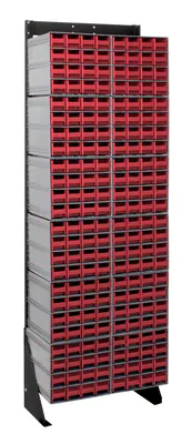 Quantum QIC-170-161RD Single-Sided Interlocking Storage Cabinets Floor Stand, 12"D x 23-5/8"W x 75"H, Black