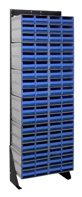 Quantum QIC-170-64BL Single-Sided Interlocking Storage Cabinets Floor Stand, 12"D x 23-5/8"W x 75"H, Black