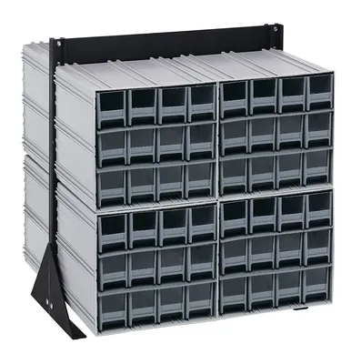 Quantum QIC-224-122GY Double-Sided Interlocking Storage Cabinets Floor Stand, 24"D x 23-5/8"W x 28"H, Black