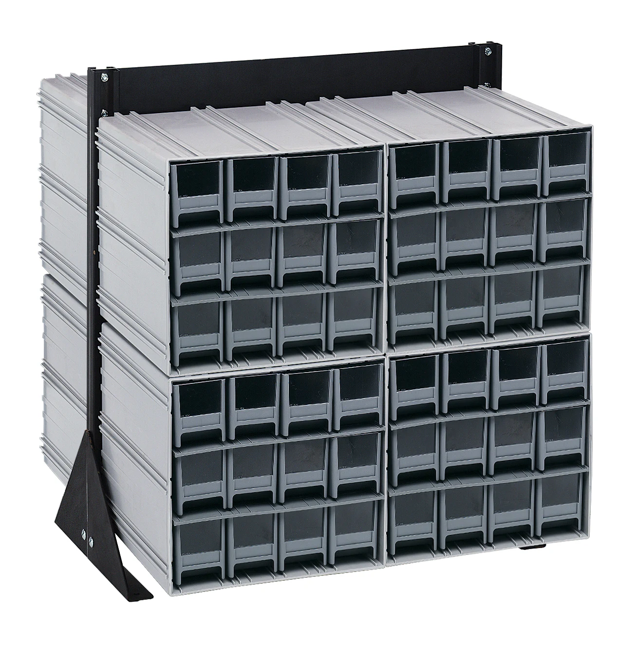Quantum QIC-224-122GY Double-Sided Interlocking Storage Cabinets Floor Stand, 24"D x 23-5/8"W x 28"H, Black