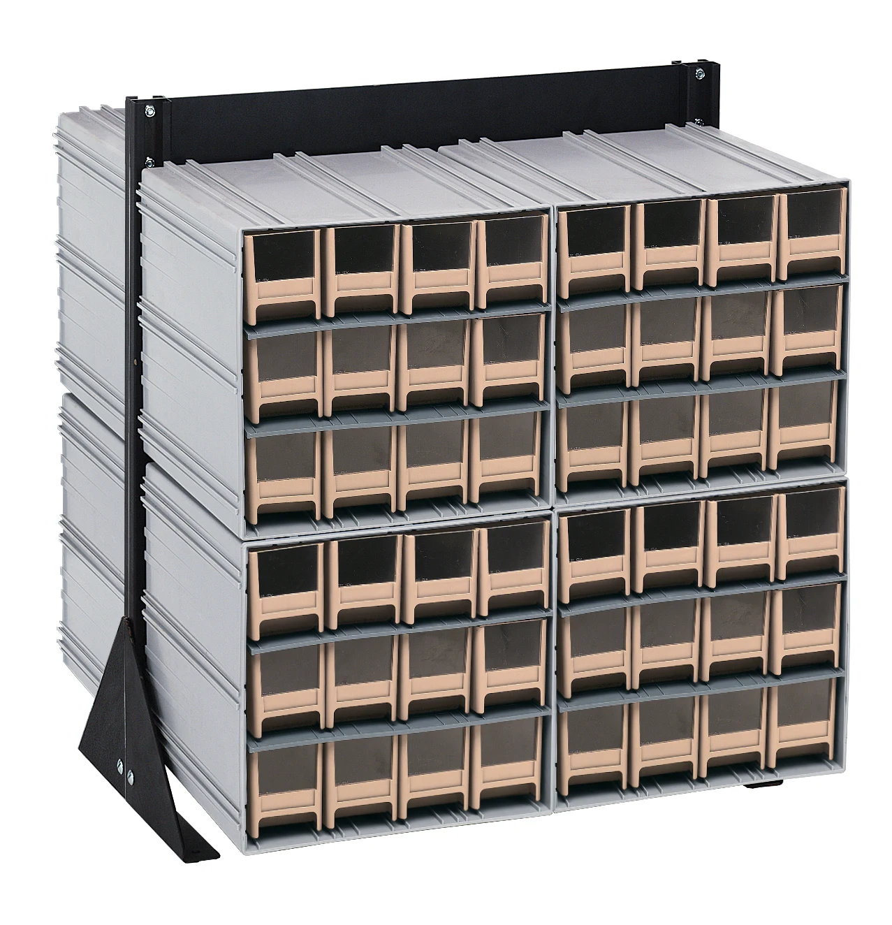 Quantum QIC-224-122IV Double-Sided Interlocking Storage Cabinets Floor Stand, 24"D x 23-5/8"W x 28"H, Black
