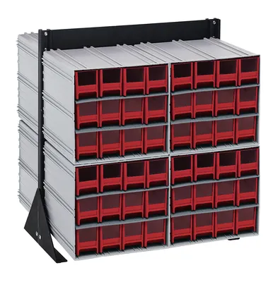 Quantum QIC-224-122RD Double-Sided Interlocking Storage Cabinets Floor Stand, 24"D x 23-5/8"W x 28"H, Black
