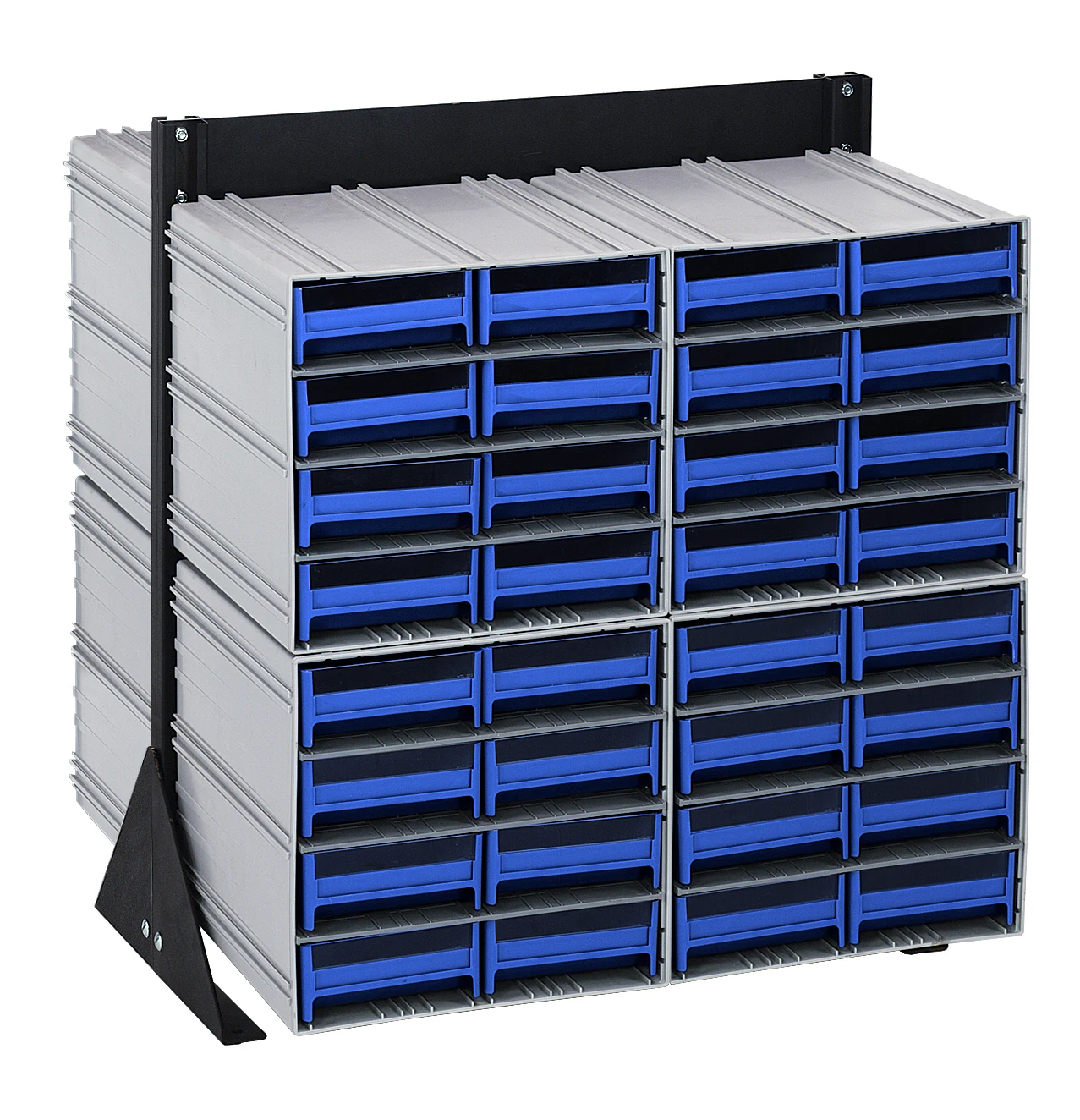 Quantum QIC-224-83BL Double-Sided Interlocking Storage Cabinets Floor Stand, 24"D x 23-5/8"W x 28"H, Black
